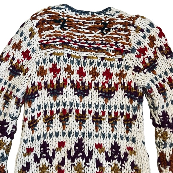Anthropologie Sleeping On Snow Women’s Sz M Long Knit Cardigan Sweater Nordic - Picture 9 of 12